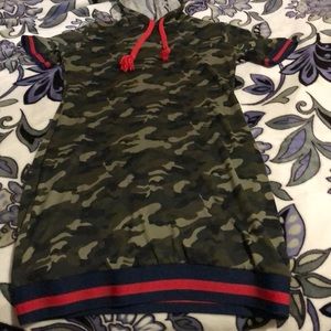 Camo Fitted Hoodie Dress